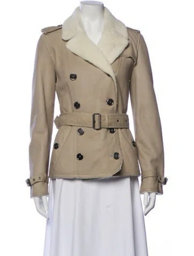 Pre-owned Burberry Lambskin Fur Jacket In Neutral