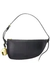 Burberry Lambskin Leather Shield Sling Mini Shoulder Bag In Black