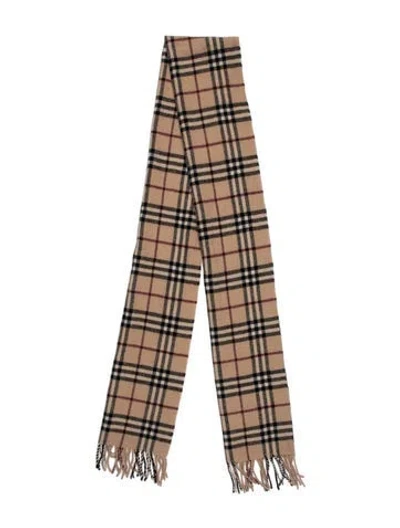 Pre-owned Burberry Lambswool House Check Pattern Scarf In Neutrals