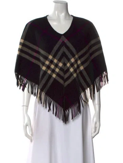 Pre-owned Burberry Lambswool Plaid Print Sweater In Black