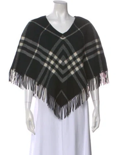 Pre-owned Burberry Lambswool Plaid Print Sweater In Black