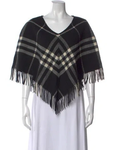 Pre-owned Burberry Lambswool Plaid Print Sweater In Black
