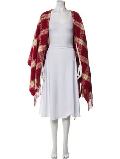 Pre-owned Burberry Lambswool Plaid Print Sweater In Red