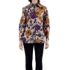 BURBERRY BURBERRY LAME AND FLORAL JACQUARD SCULPTURED SLEEVE SHIRT