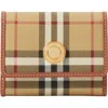 Burberry Lancaster Check Coated Canvas French Wallet In Brown