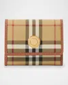 Burberry Lancaster Check Folding Wallet In Archive Beige