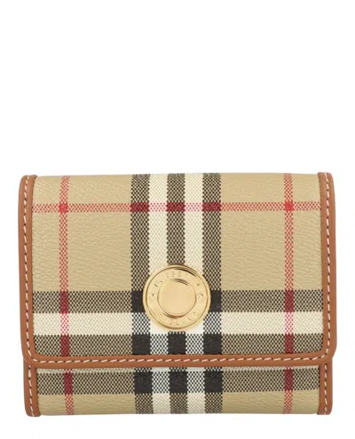Burberry Lancaster Check Trifold Wallet In Brown