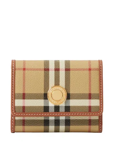 BURBERRY BURBERRY LANCASTER SMALL CHECK TRI-FOLD WALLET