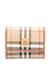 Burberry Lancaster Check Pattern Foldable Wallet In Brown