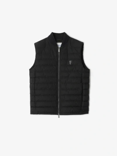 Burberry Langham Puffer Gilet In Black