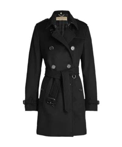 Burberry Lapel Coat In Black