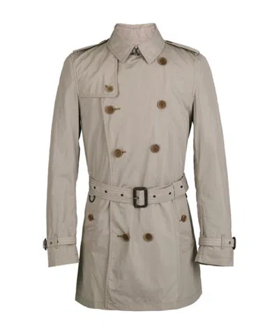 Burberry Lapel Double-breasted Trench Coat In Nude