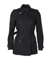 Burberry Double Breasted Belted-waist Coat In Black