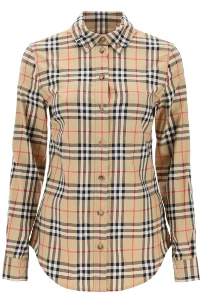 Burberry Lapwing Button-down Shirt With Vintage Check Pattern Women In Multi