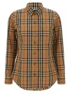 Burberry 'curved Hem Buttoned Cuffs Long Sleeves Shirt' In Brown