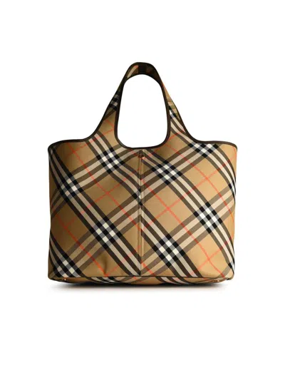 Burberry Large 'check' Beige Cotton Bag