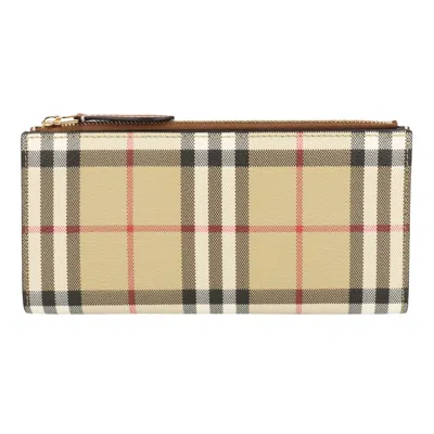Pre-owned Burberry Large Check Bifold Wallet 'archive Beige' | Cream | Women's Size Onesize