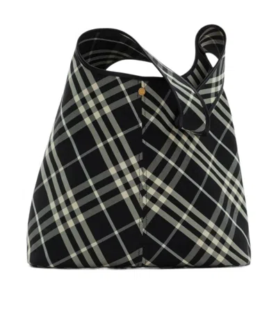 BURBERRY BURBERRY CHECK PATTERN LARGE SHOULDER BAG