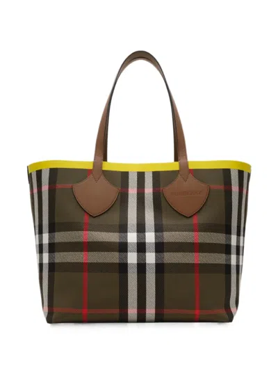 Burberry Large Check Tote In Multi