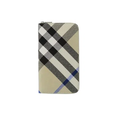 Burberry Large Check Zip Wallet In Multi