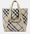 BURBERRY LARGE CHECKED JACQUARD TOTE BAG