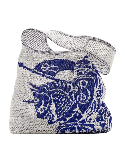 Burberry Large Crochet Ekd Tote Bag In White