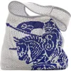 Burberry Large Crochet Ekd Tote Bag In White
