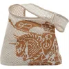 Burberry Small Ekd Crochet Tote Bag In White/sand
