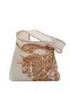 Burberry Small Ekd Crochet Tote Bag In White