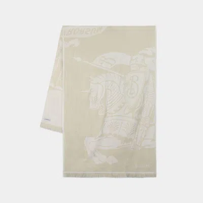 Burberry Large Ekd Scarf In Beige