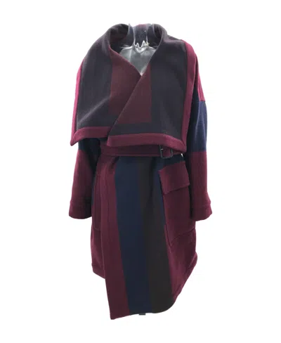 Burberry Large Lapel Coat In Black