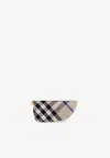Burberry Large Shield Checked Wallet In Sand