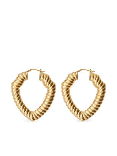 Burberry Large Shield Earrings In Gold