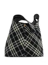 Burberry Small Check Shoulder Bag In Blackcalic