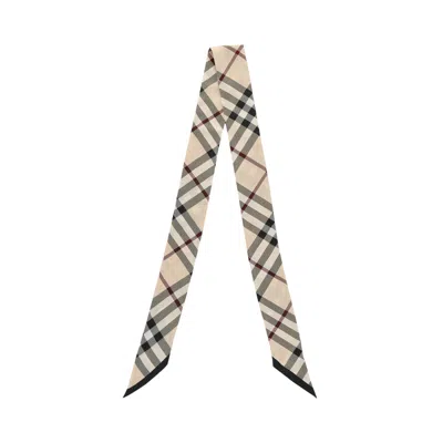 Pre-owned Burberry Large Vintage Check Silk Scarf 'stone' | Grey | Women's Size Onesize In Gray