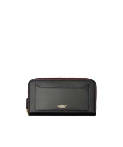 Burberry Large Zipper Wallet In Black