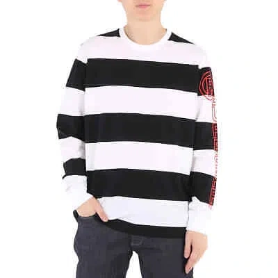 Pre-owned Burberry Laxley Stripe Cotton Oversized Long-sleeve T-shirt In Black