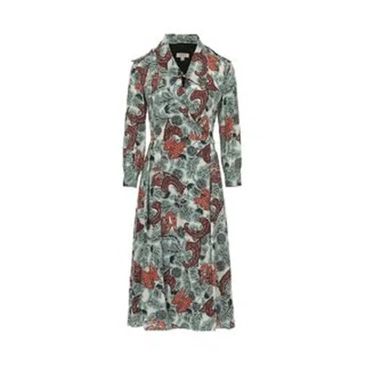 Burberry Layla Midi Length Wrap Dress In Multi
