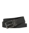 Burberry Leather And Check Reversible Belt In Grey