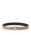 Burberry Beige Vintage Check E-canvas Monogram Tb Belt In Beige
