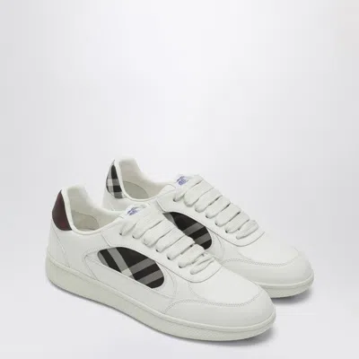 Burberry Leather And Check Sneaker Terrace In White