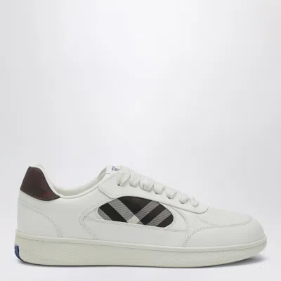 Burberry Leather And Check Sneaker Terrace In White