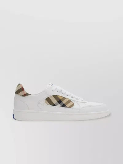 BURBERRY LEATHER AND CHECK TERRACE SNEAKERS