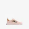 Burberry London Leather And Check Terrace Women S Sneakers In Pink