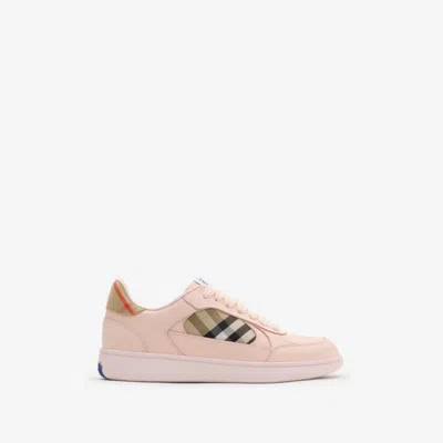 BURBERRY BURBERRY LEATHER AND CHECK TERRACE SNEAKERS​
