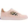 Burberry London Leather And Check Terrace Women S Sneakers In Pink