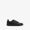 Burberry Leather And Check Terrace Sneakers In Black