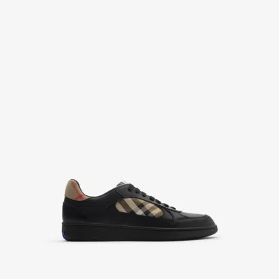 BURBERRY BURBERRY LEATHER AND CHECK TERRACE SNEAKERS​
