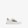 Burberry Terrace Leather Low-top Sneakers In White/sand