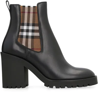 Burberry Leather Ankle Boots In Black